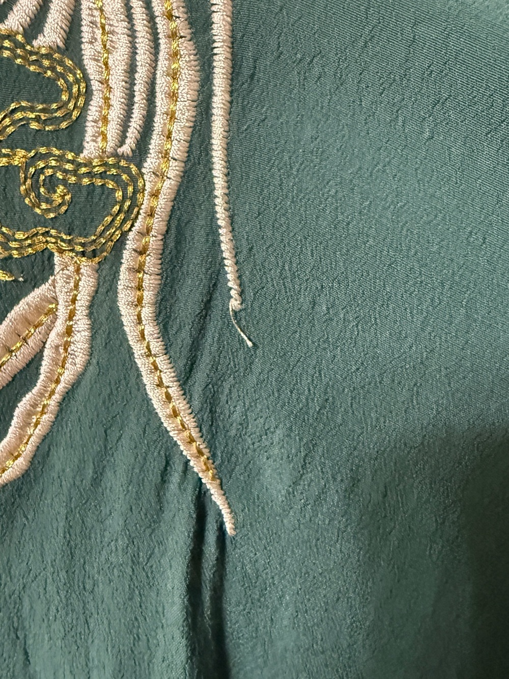 Trashy Diva Teal Button-Front Top with Embroidered Birds - Picture 6 of 8